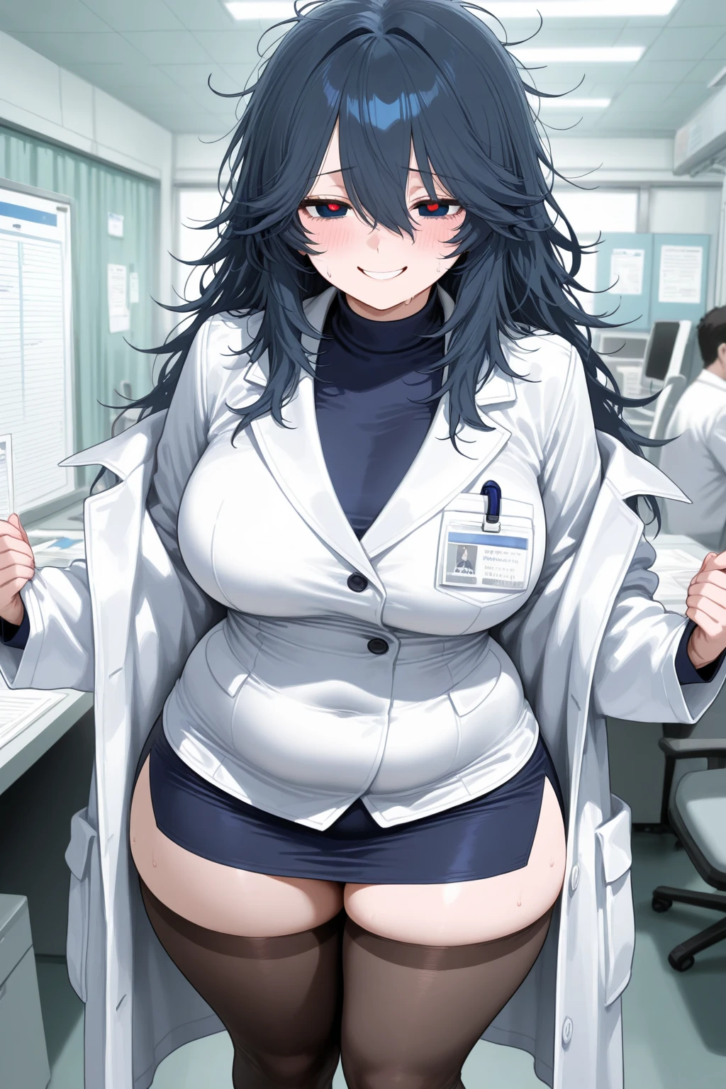 ((Blackhair ponytail))),wear the glasses,a stethoscope hung around her neck,Yellow smoke,Attacked by farts, Attack with farts,)),(attacks the male patient with farts)),((wearing a doctor shirt)),velocity,, (((Yellow smoke is rising ))),((Hip Attack)),((),((Facing this way))),​masterpiece:1.2、top-quality)、(the Extremely Detailed CG Unity 8K Wallpapers、ultra-detailliert、Best Shadows)、(细致背景)、(The best lighting、extremely delicate and beautiful)、depth of fields,((Girl fart)),(big fart),(((((There is a male patient and a female doctor.......))))),(((Female doctor attacks male patient in the face with a hip attack..))),(((high-handed female doctor)),(((A male patient who endures pain))),(her fart make male patient get cough),((big boob)),((big butt)),(,((fart text)),(THE TEXT:BBRRPPHHH)),((doctor room))