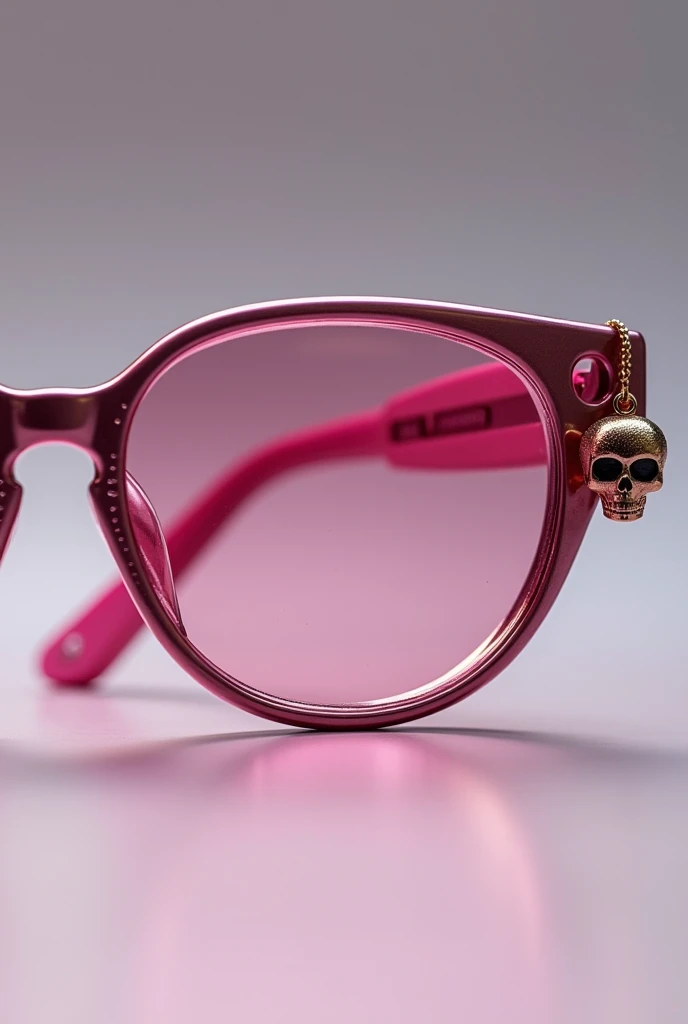 High quality, 8K Ultra HD, The cherry blossom pattern inside the skull is made of transparent glass crystals with geometric surfaces, high detal,ultra-realistic, shimmers with a captivating brilliance,Wearing sunglasses