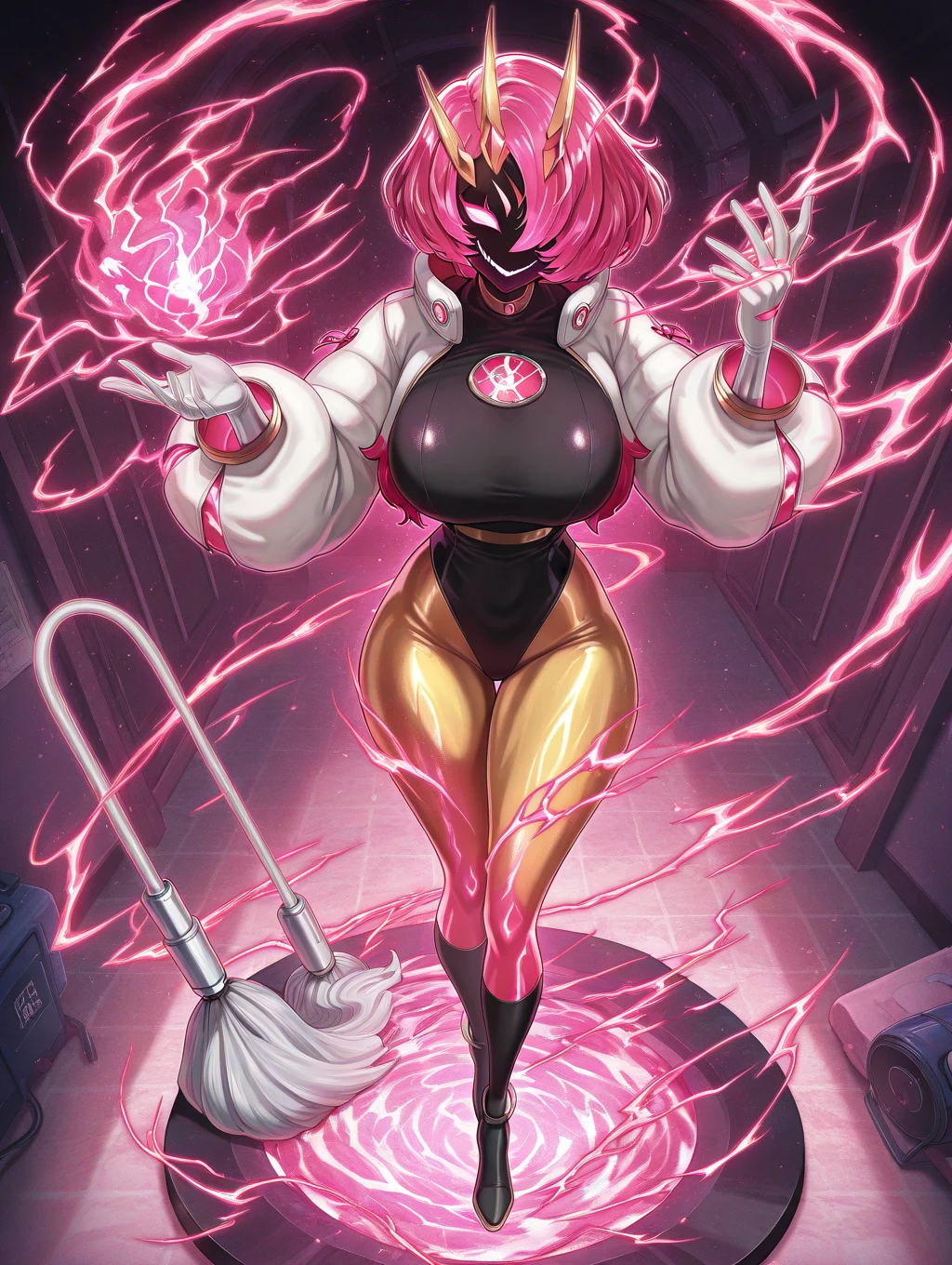 sentai ,, standing solo, weird, bizzare, angelic, divine, aura, celest, female, big breast, full body