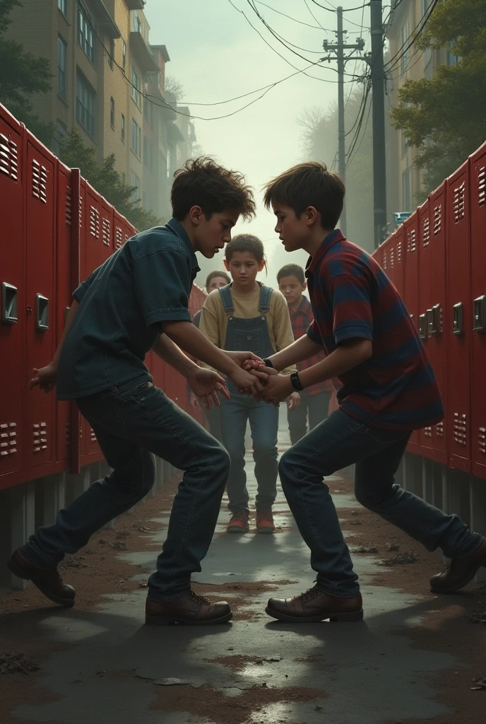 Its 2017 and 2 teenage boys and fighting at school
