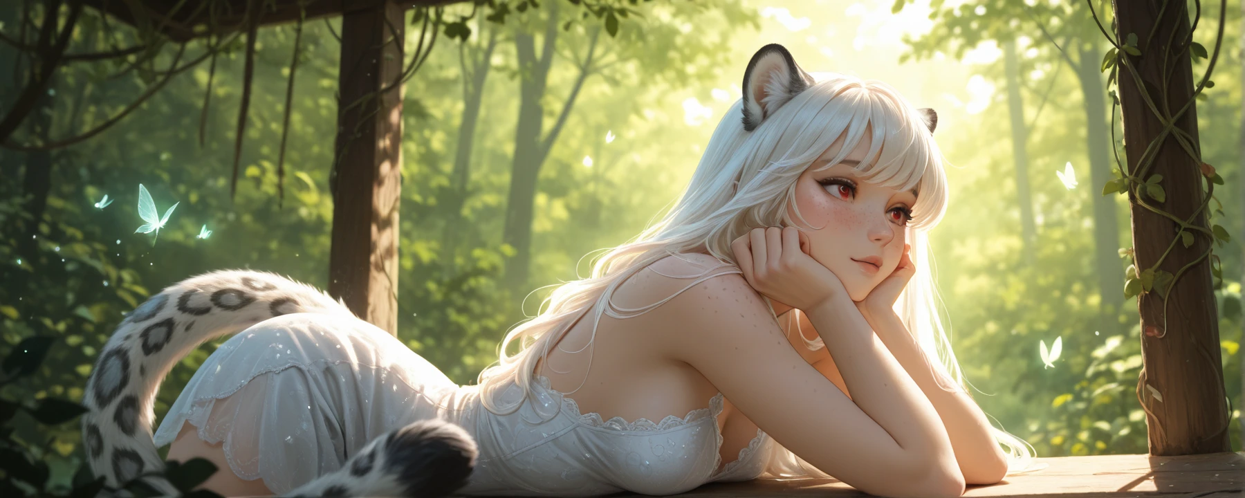 An 18-year-old girl with fox ears, lovable, white fox, fox eyes, running, during the day, bright Sunshine, running on the grassland full of flowers, filled with beautiful flowers, long hair, sparkling hair, beautiful detailed eyes, extremely detailed eyes and face, light on face, lovely, best quality, masterpiece, illustration, an extremely delicate and beautiful, extremely detailed ,CG ,unity ,8k wallpaper, Amazing, finely detail, masterpiece, best quality, official art, extremely detailed CG unity 8k wallpaper, ultra-detailed, highres, extremely detailed, (best quality), (realistic, photo-realistic:1.2), 8k, soft lighting, high quality, official art, extremely detailed CG unity 8k wallpaper, cinematic lighting