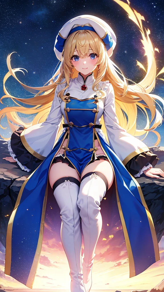 woman, solo, long hair, blonde hair, blue eyes, beautiful, half body, fantasy, ice. Sexy. fantasy wallpaper. White clothes. Snow.