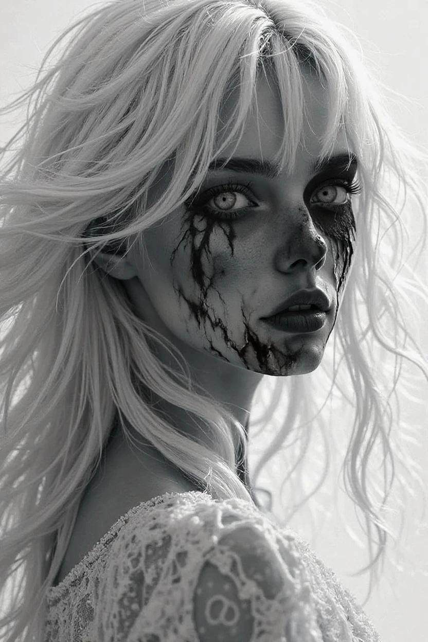 (best quality,4k,8k,highres,masterpiece:1.2),ultra-detailed,(realistic,photorealistic,photo-realistic:1.37),pale blonde adult woman,sadist,killer,holding a knife,body horror,dark atmosphere,sharp focus,haunting,dramatic lighting,dark shadows,eerie feeling,emotionless expression,blood splatters,cold steel,gleaming blade,twisted grin,psychological terror,surreal scene,sinister background,ominous vibes,distorted reality,suspenseful,bloody details,macabre,nightmarish,unsettling concept,severe distress,horrifying transformation,dark aura,cruel intentions,supernatural elements,insanity,evil intentions,color palette of dark tones and contrasts,eerie soundscape,optical illusions,unsettling ambiance,intense and palpable fear,B-movie aesthetics,wailing screams.