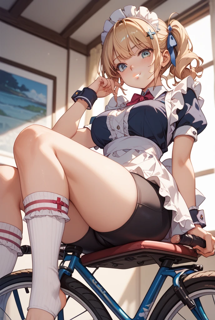 1girl, large breasts, thighhighs,solo, thigh boots, black skirt, black footwear, (((masterpiece,high resolution,best quality))), solo, blonde hair, on back, looking at viewer, open mouth, solo, blush, wet clothes, heart, arms up, wet, huge breasts, short hair, pervert, white panties, iwanaga kotoko, bdsm, shibari, restraint, bondage ropes, rope, tied up, restrained body, (iwanagakotoko:0.9),(beret:1.8), drooling