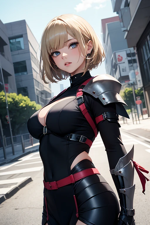 incredibly absurdres, illustration, digital painting, (__punks wildcard__ style:1.3), __angle__ and (__basic_poses__:1.1), looking at viewer, female character, 1girl, __breasts_sizes_ranges__, Pink hair and Orange streaked hair, __bangs__, __Hairstyles__, ((_Faces__)), __eyes__, (wearing science fiction style __armor__ and __armor__:1.3), (__landscape-type__, outdoors, __sky__:1.3), finely detailed background, amazing background