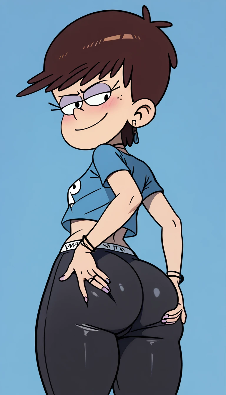 Anne Boonchuy, ((1girl)), ((age ten)), ((((short)))) (short torso), ((score_9)), looking at viewer, smiling, correct anatomy, Chibi, spread_pussy, anus, Ahegao, from behind, masturbating,