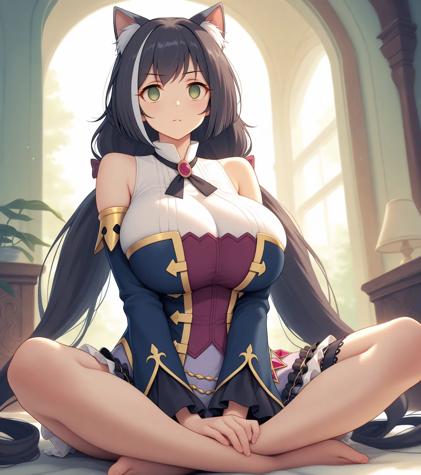 best quality, detailed face, 1girl, middle breast, (mushroom on head: 1.3), smile, casual outfit, skirt, good anatomy, looking at viewer, soft focus, cinematic lighting, depth of field, happy expression, middle hair,  bare legs,