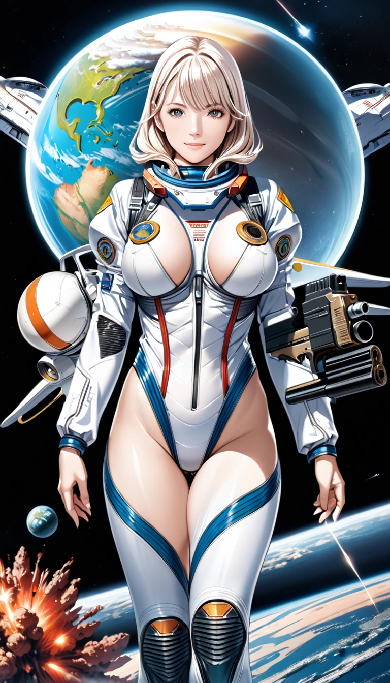 ((masterpiece, Highest quality)), 32K Wallpapers, Very detailed, posters, Vintage science fiction, 1960s,(((space thriller cinematic movie posters))), (Bauhaus), shape,Abstract, Midcentury Modern, movie posters, Vintage, A woman fused with a robot,anime,1970s,Halftone,Speech bubble,Milky Way,(superhero),((portfolio,close)),Cyborg of the Future,Space,Cyborg Lady,Big Breasts,Erect nipples,nude,Torn High-Grade,The genitals are visible,Have pubic hair,Highest quality,Wet body,Cleavage,Sweat from the groin,nude女性,White Hair,Long Hair,