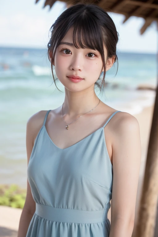 Beautiful young Japanese woman, (Micro Bikini,Side bust,Underbust:1.6), (highest quality,4K,8k,High resolution,masterpiece:1.2),Super detailed,(Realistic,photoRealistic,photo-Realistic:1.37),Highly detailed eyes and face,Long eyelashes,Beautiful lip detail,Beautiful fine details,Natural light,Soft lighting,Warm tones,Cinematic,(whole body:1.4),smile,(whole body:1.4),