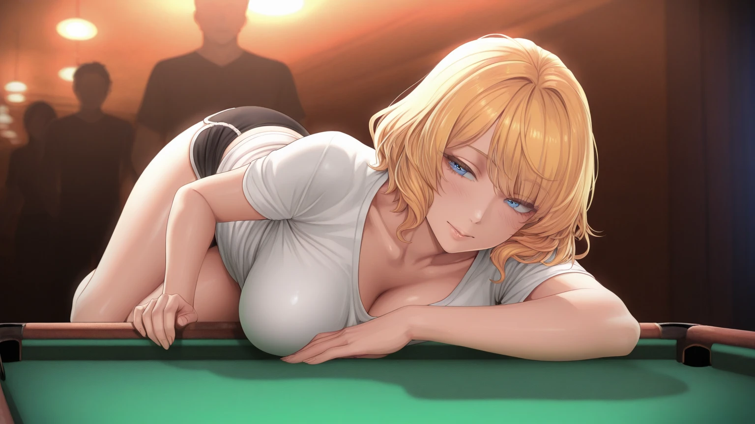 nsfw,Masterpiece、Cowboy Shot、One hand on hip、phsaber,Artoria、((Big Breasts))、(smile)、((Completely naked))、((Pastel blue sexy high leg panties))、Calm expression、(((Close your mouth)))、((Inside the casino))、Shiny Skin、(Smile)、Vivid Green Eyes、Big eyes、Detailed eyes、Toned thighs、Around 30 years old、Above the knee socks、Glamorous Girl、Sexy pose、Five fingers、
