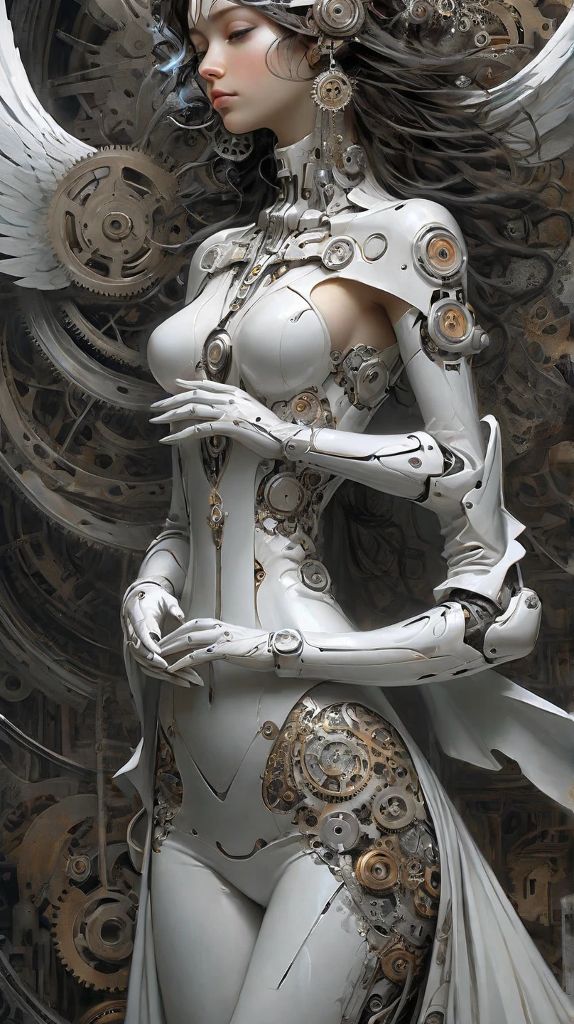 dreamy mixed media artwork,hyperwave cover art,a girl white skin girl have Biomechanical brain ,Skull demon king concept art portrait by casey weldon,fantasy concept art, 8k resolutio,bioluminiscent creatures,intricate artwork by tooth wu and wlop and beeple. octane render,greg rutkowski very coherent symmetrical artwork. cinematic,