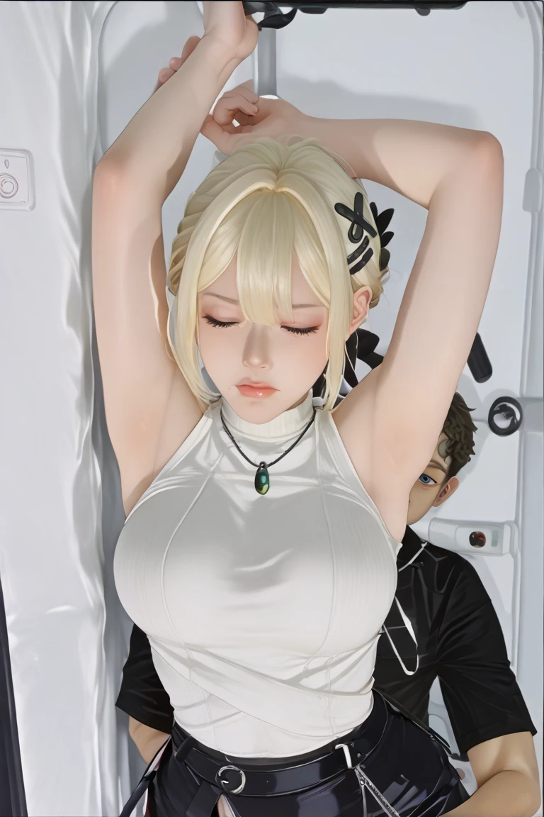 8k, RAW image、lively、Crisp double、long eyelashes、big breasts、cleavage emphasis、big cleavage、White V-neck long sweater maxi dress that sticks to the skin、sweaty face,Shiny pink gloss lip、sexy lips、standing pose、get horny、sexy face、background bokeh、(full shot)、((get sexually excited、sexual face、sensual seductive face)), (Thin small face、sharp chin、small mouth、)
