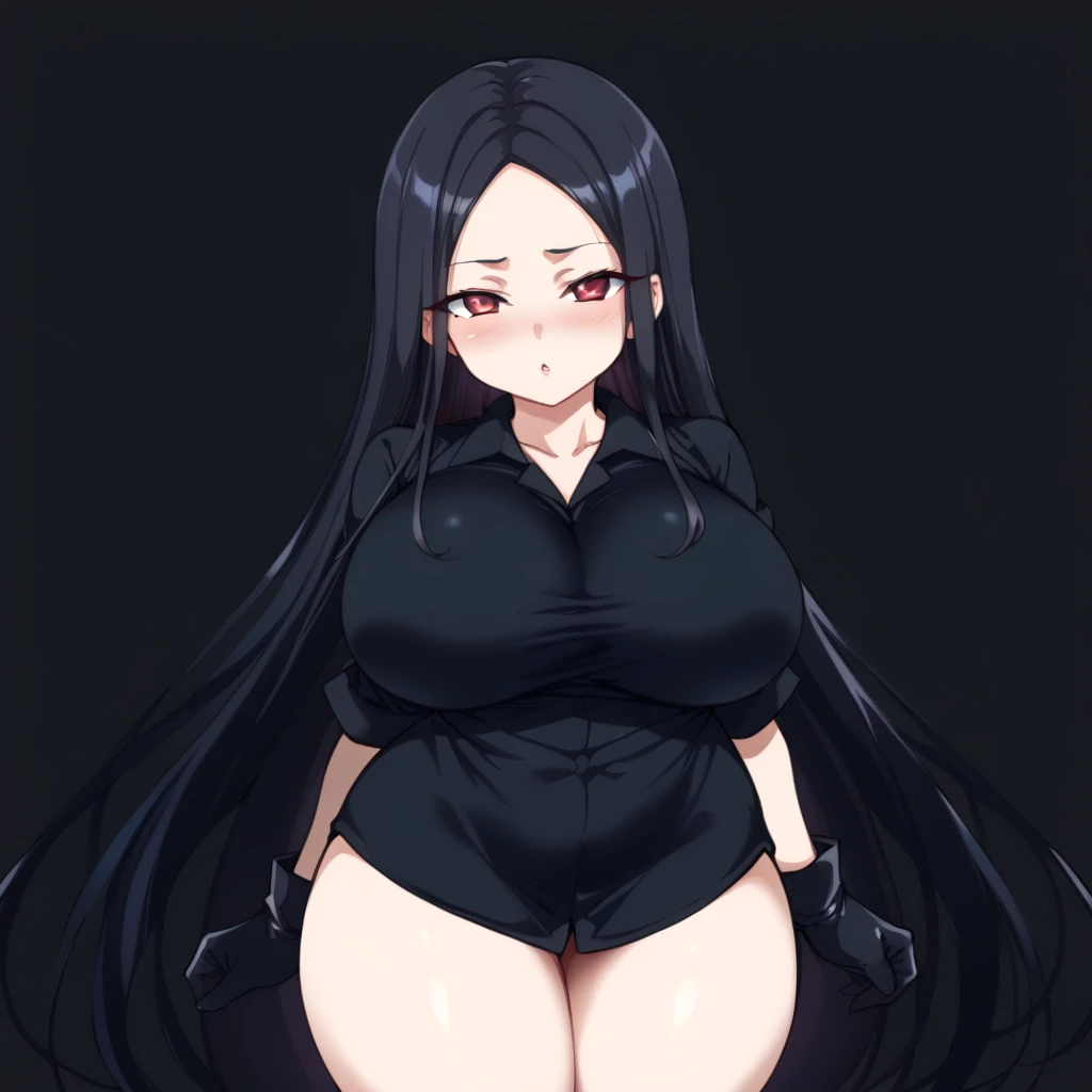 masterpiece, highly detailed, Best quality,(GiselleGewelle:1.3), ultra high res,1boy, full body(blue_eyes, long_hair, beatle,:1.2),soloblood on clothes, outdoors, red moon, black shirt, black skirt, leaning forward, fat soft curvy body, hard cock in panties, big fat round belly, sweaty fat body, horny aroused face