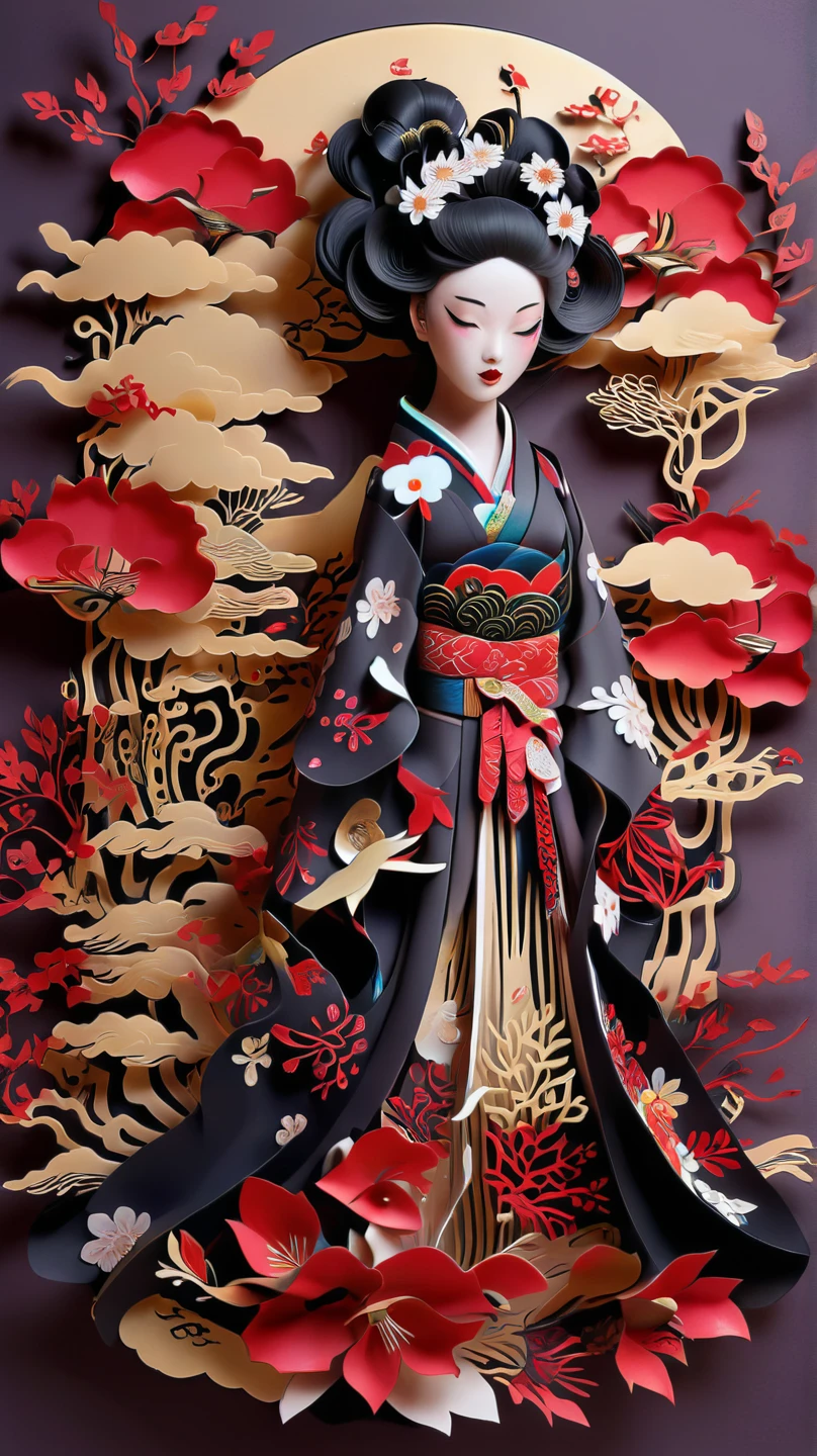 (high quality, absurdres, 8k, extremely detailed), 1girl, a woman in a colorful nhat binh, <lora:Nhatbinh_Lora-000009:0.7>, nhat_binh, wearing red nhat binh, (flower:1.3), full body, (glowing:1.2), fractals background