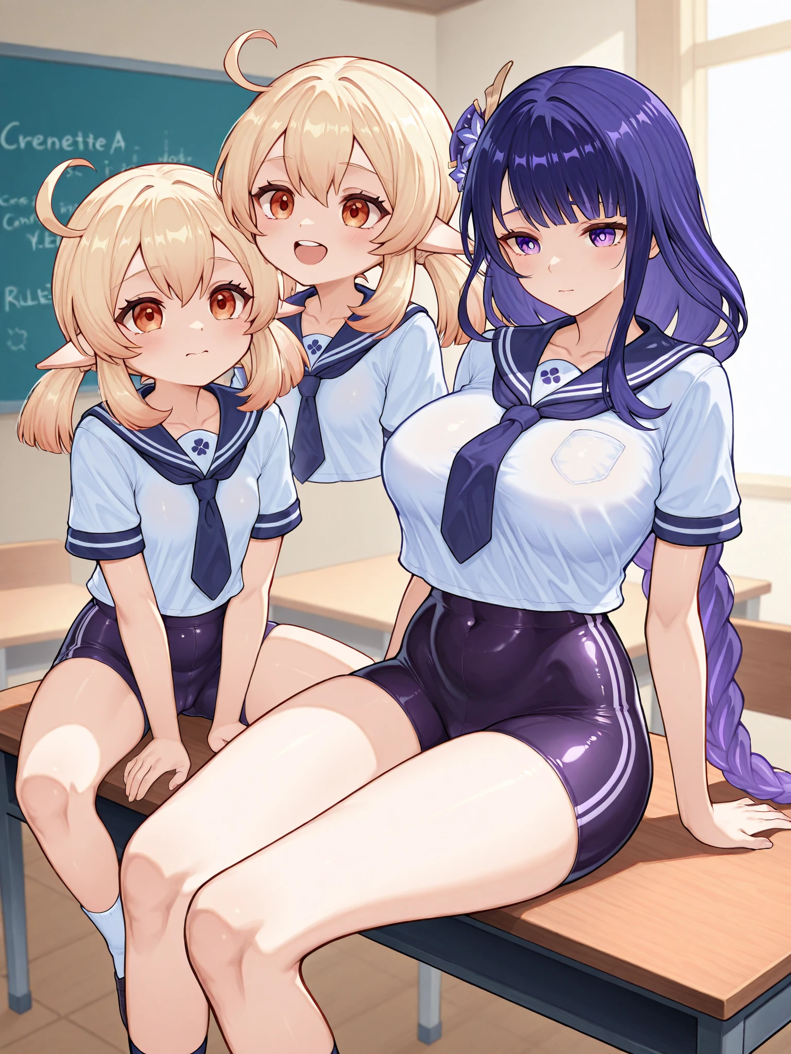 (Top quality illustrations:1.3), (Full color illustrations:1.9), (cute女の子5人:1.5), (Five Girls、Alongside), (School classroom)、(平行にAlongside立つ)、Commemorative photo、 (Five Girls、Non-virgin、17 years old、Mature、cute、(Gal)、Slightly smaller breasts、Slightly narrow waist、Ultra-detailed eyes:1.2)、(high school girl)、(Prostitute:1.2)、 (Non-virgin:1.2)、 Thighs Thighs、(((((nude)))))、(((Dark brown nipples:1.5)))、(((Smaller nipples:1.7)))、(((Areola of black color:1.7)))、(((Front facing)))、Facing forward、Laughter、friend、Bold Pose、Sexy pose、Seduce your audience、Love your audience、(Black Hair、Blue Hair、Orange Hair、Brown Hair、Pink hair、Red hair、Blonde)、(short hair、Mid-length hair、Semi-long hair)、Hair length、(Straight Hair、Wavy Hair、Curly Hair、Bobcut、Twin tails、ponytail)、(Good balance between face and body:1.7)、(Good balance of girl placement:1.8)、