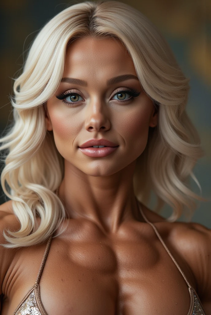 Pamela Anderson breast portrait, HDR