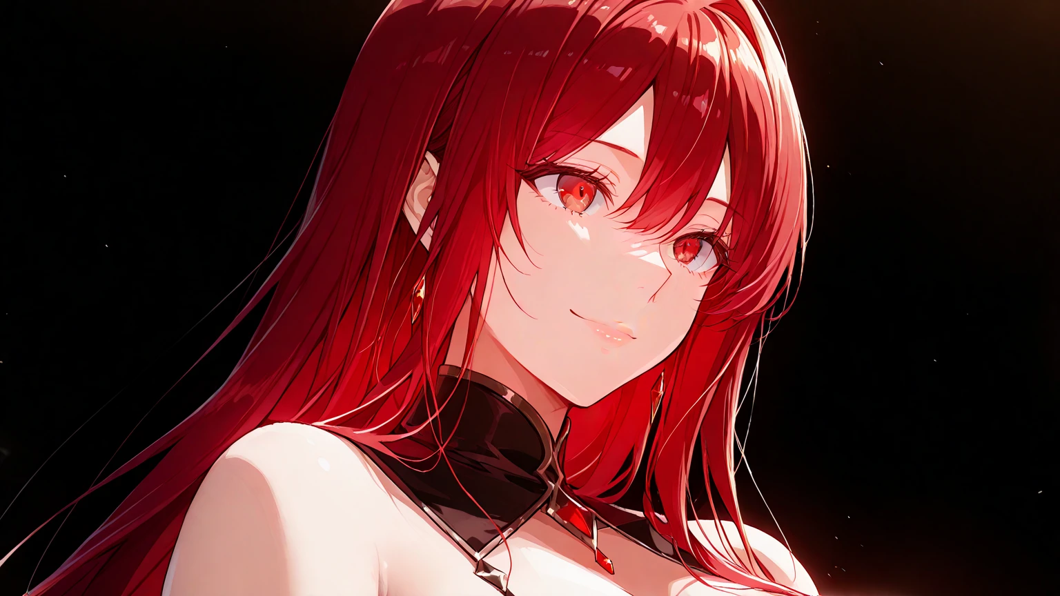 um close up de uma mulher em um vestido vermelho com longos cabelos ruivos, Rias Gremory como uma pessoa real, deusa anime, menina anime sedutora, anime girl, mulher bonita sedutora do anime, Deusa dos cabelos ruivos, Rias Gremory Fanart, personagem de anime feminino, mulher bonita do anime, ela tem cabelos ruivos, Menina anime com cabelo longo
