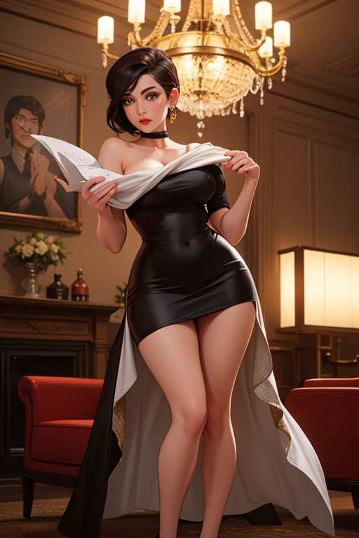 merula, full body, thighs, high heels, solo, medium tits, sexy tight yellow dress