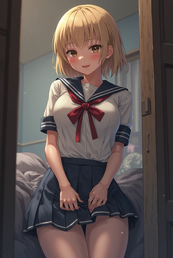 (Best quality, 8k, 32k, Masterpiece, UHD,:1.2),RAW, 1girl,ultra cute , natural lighting,transparent shining eyes, 20yo ,fair complexion, long hair, french braid, flushed face,femur, blonde short hair, (???????:0.8) ,(slut:0.8), (vulgarity:0.8), (fucked silly:0.8),(steam:0.8),,(trembling:1.3)),(tears:0.7) ,(drooling:0.6),sweat, Happily, blush, ((school uniform)), Cowboy shot
