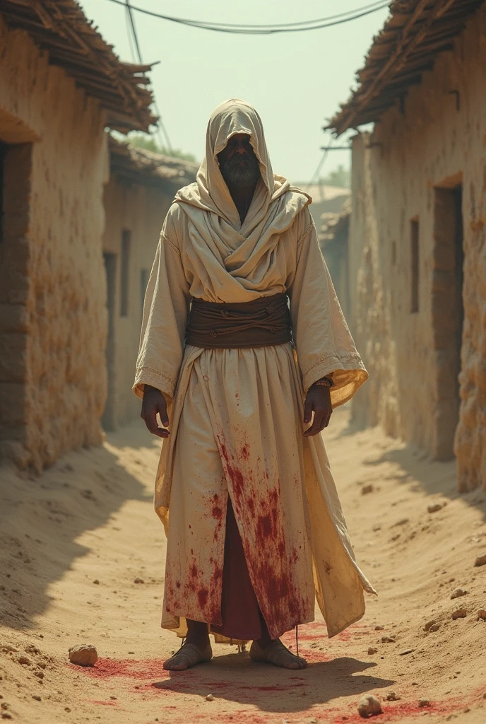 isis beheading, body without head, lots of blood, gore, realistic,
