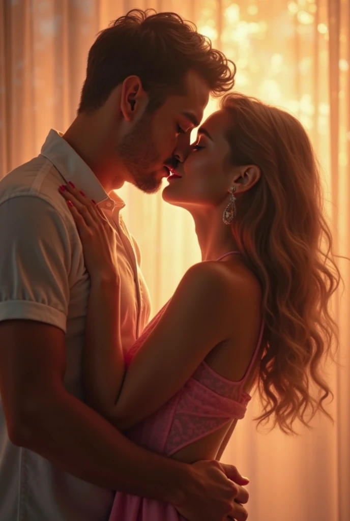 Hot sexy 24 years old blonde girl and showing lovely hips curly long hair in the bus ((kissing a boy)) 