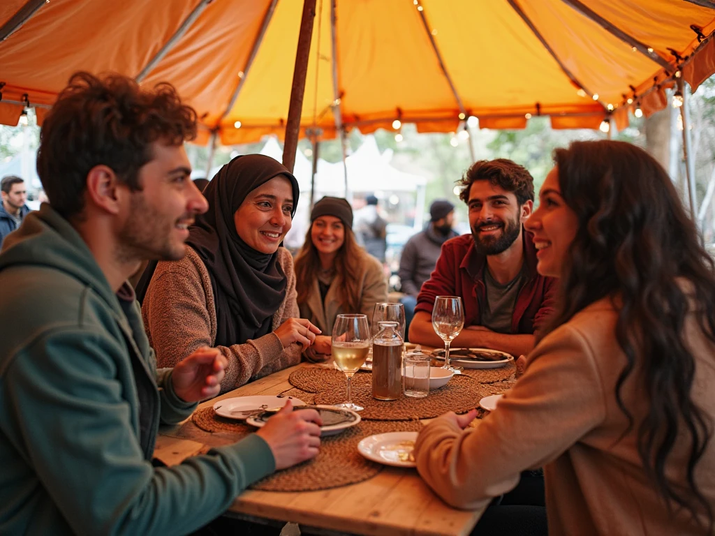PERSON FROM ARAB COUNTRIES SHARING A LIQUOR WITH A RUSSIAN PERSON