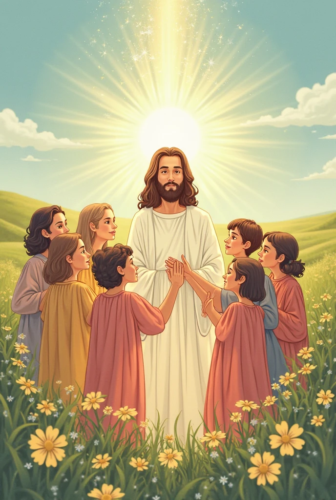 Jesus christ blessing over the children
