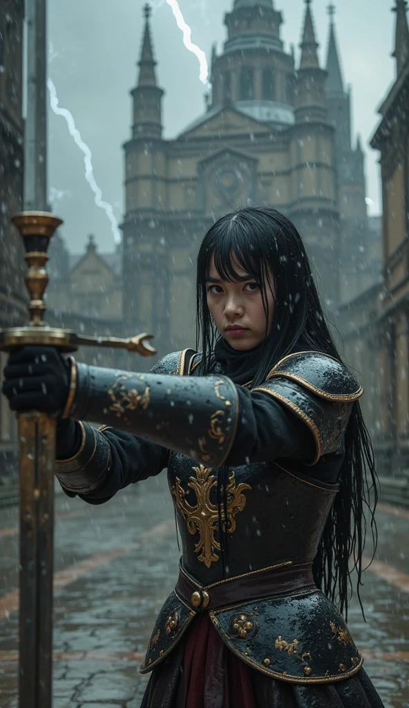1 fantasy senario with a sword and shield, digital art by joseph leyendecker. trending on pixiv fanbox in unreal engine 4 k 8 0 dpi hdr zbrush central hardmesh 3 2 megapixels octane render volumetric lighting ray tracing extremely detailed foggy atmosphere cinematic composition wide shot dark background masterpiece ultrarealistic hyperdetailed face very expressive eyes staring at the camera medium closeup portrait of