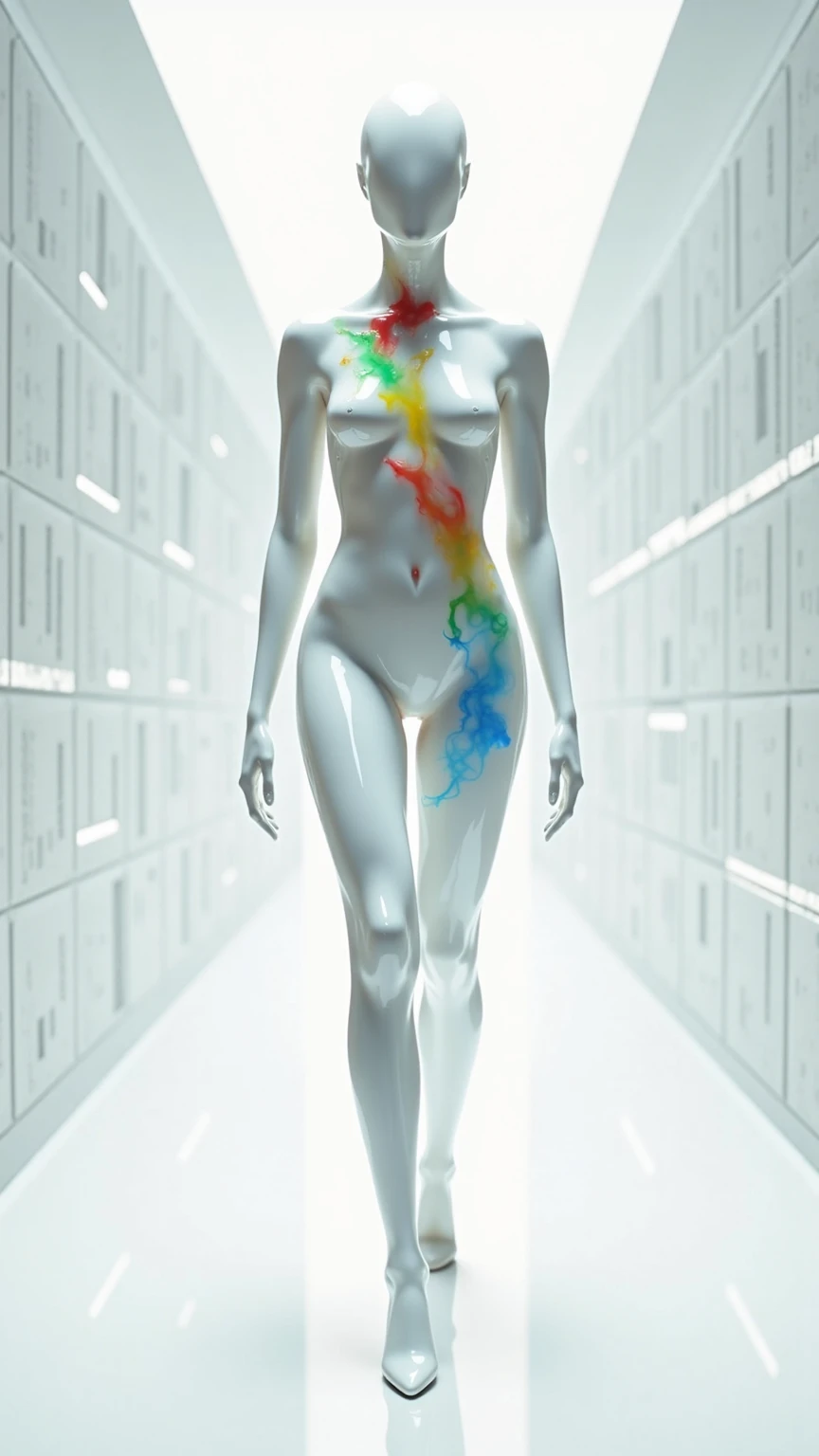 photo, scifi photonic cloning equipment, human bod forms from vibrant (colored glowing smoke:1), hi tech machine rack (photoniccloning style:1) <lora:djzPhotonicCloning:0.8>