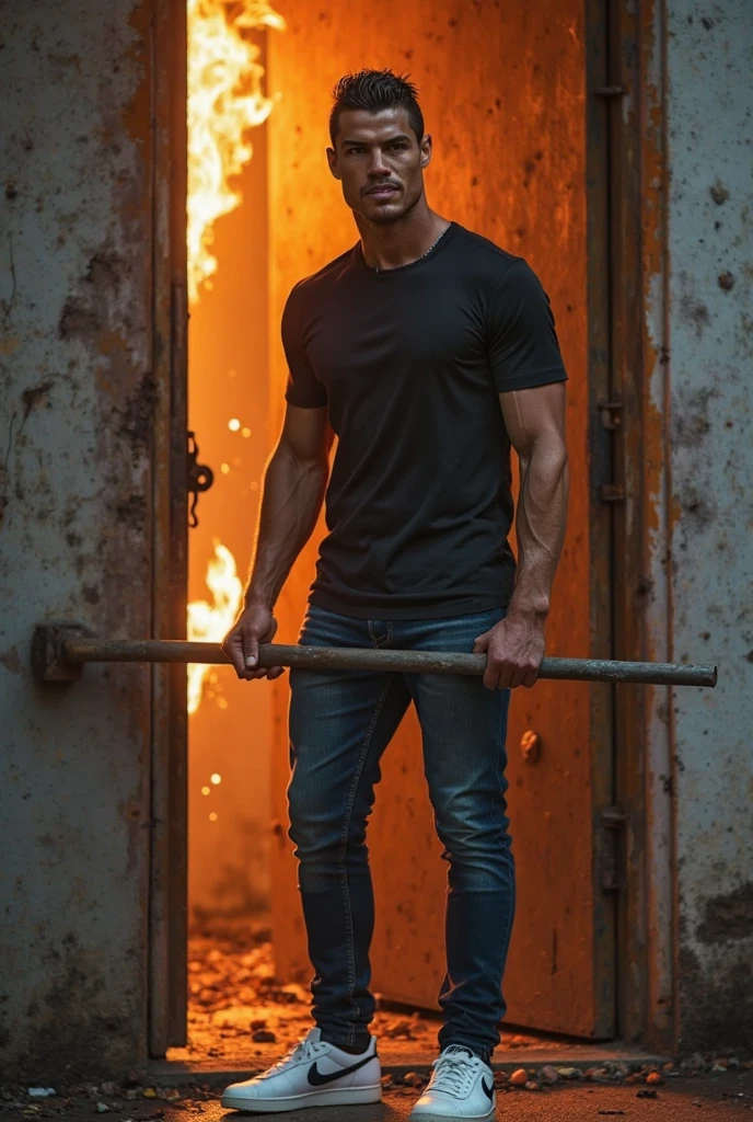 A full body view of a ginger male werewolf wearing clothes that werewolves typically wear.
