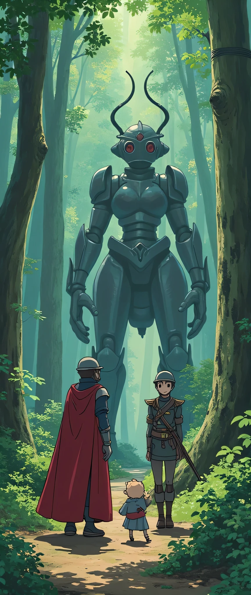highdefinition images、The world of Ghibli、group with humanoid soldiers that Kiki met in the forest、Greeted by queen ants、ant soldiers surround