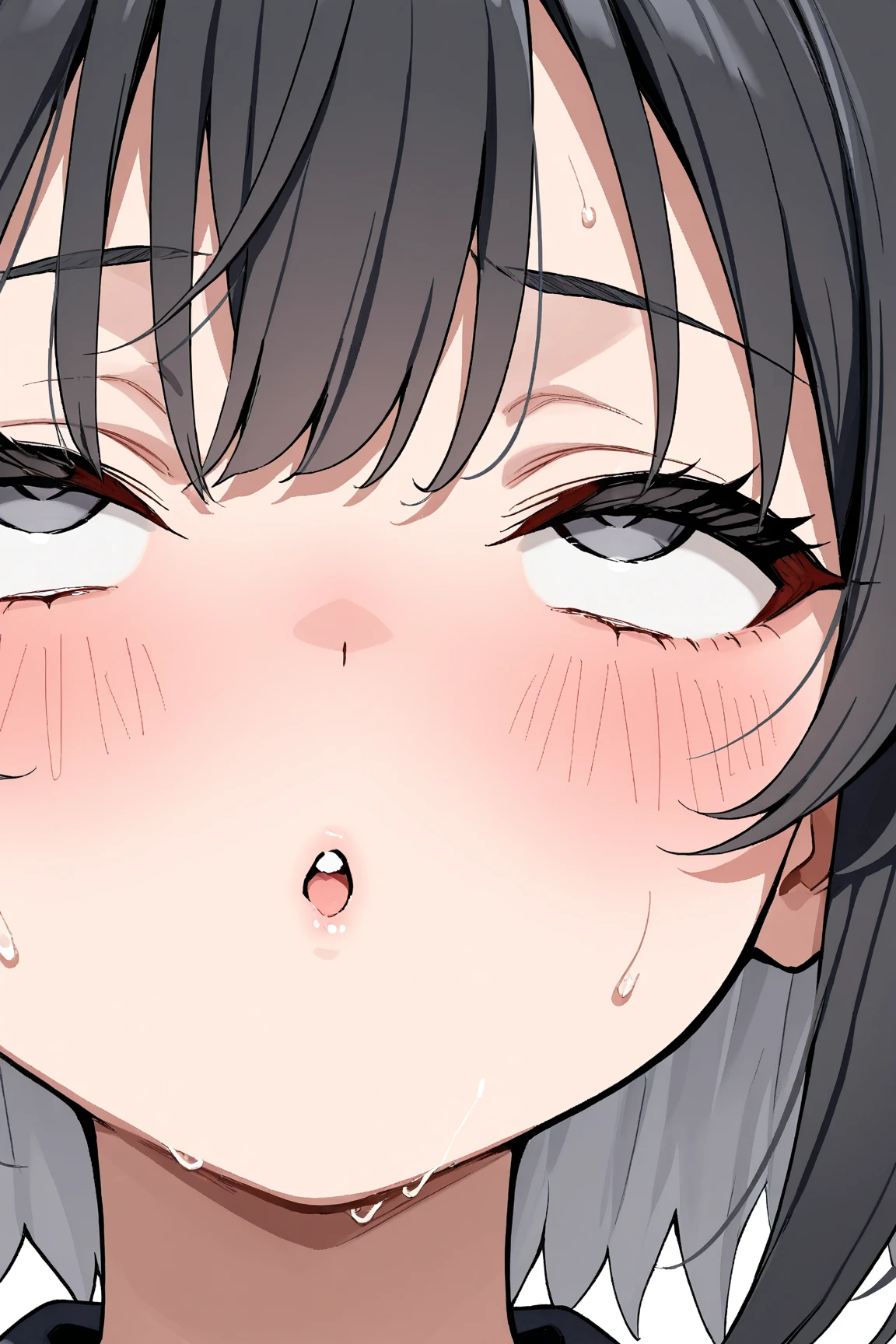 Generate an image of a college student crying loudly like a in an anime style. Capture the exaggerated emotions and facial expressions commonly seen in anime. Use vibrant colors and dynamic lines to convey the intensity of the crying. Focus on the student's tear-filled eyes, flushed cheeks, and open mouth as they let out a wailing cry. Show their body language to emphasize their distress, such as clenching their fists or covering their face with their hands. Use expressive backgrounds and visual elements, like raindrops or swirling emotions, to enhance the emotional impact of the scene. Create an image that evokes a sense of vulnerability, raw emotion, and the cathartic release of crying.