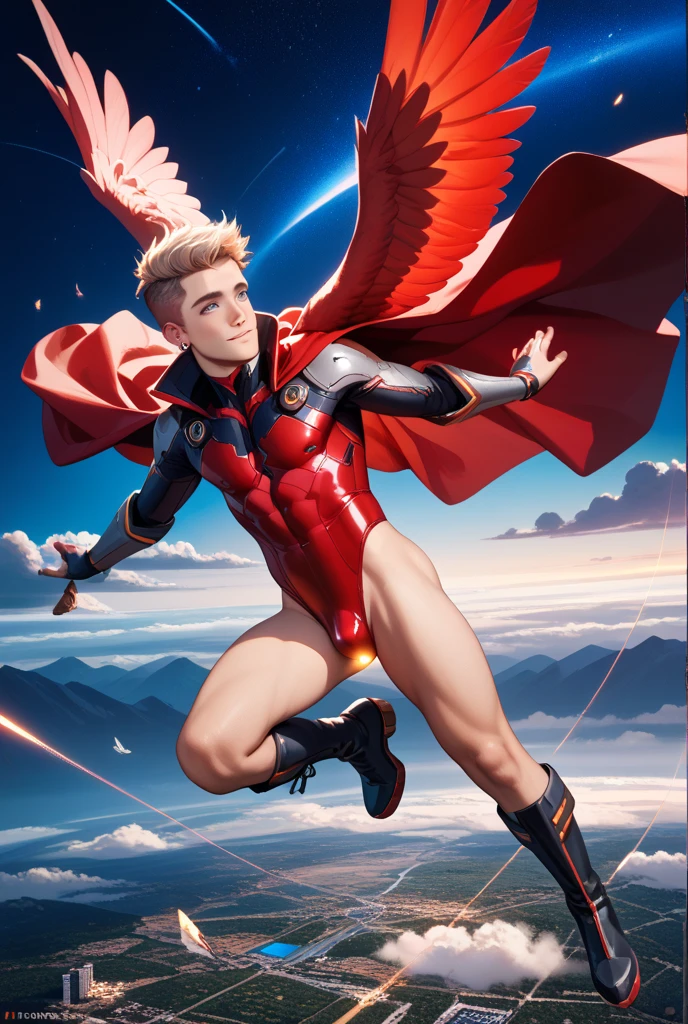 Personagem de corpo inteiro, DC Quadrinhos, universo dos quadrinhos dc, Strange Adam, DC character Strange Adam, nu, suado, showing his erection , erigir , he is using his power flying, asian, face asian,