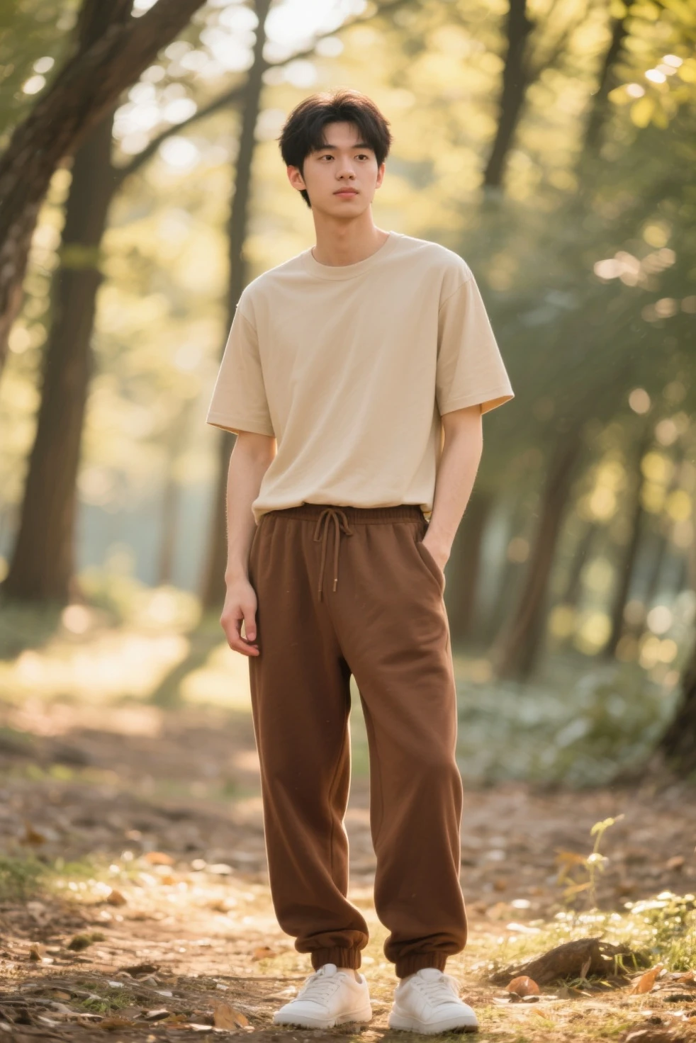 Orange hair parted in the center、Draw a boy with a wolf cut