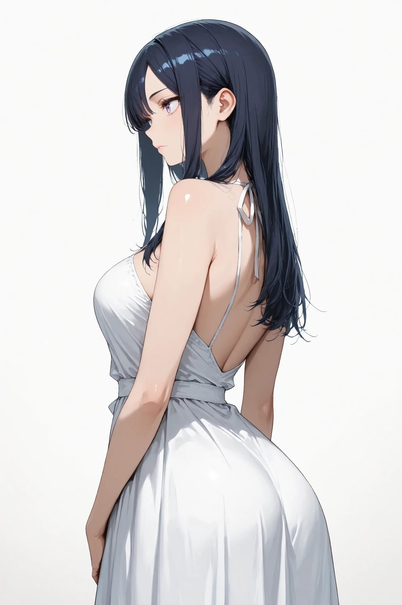 pose: professional seduction. A perfect young girl with a mischievous smile only wears a very short pleated miniskirt and an extremely thin and transparent bra like air. back lighting on a completely black background, ((fron ngle))