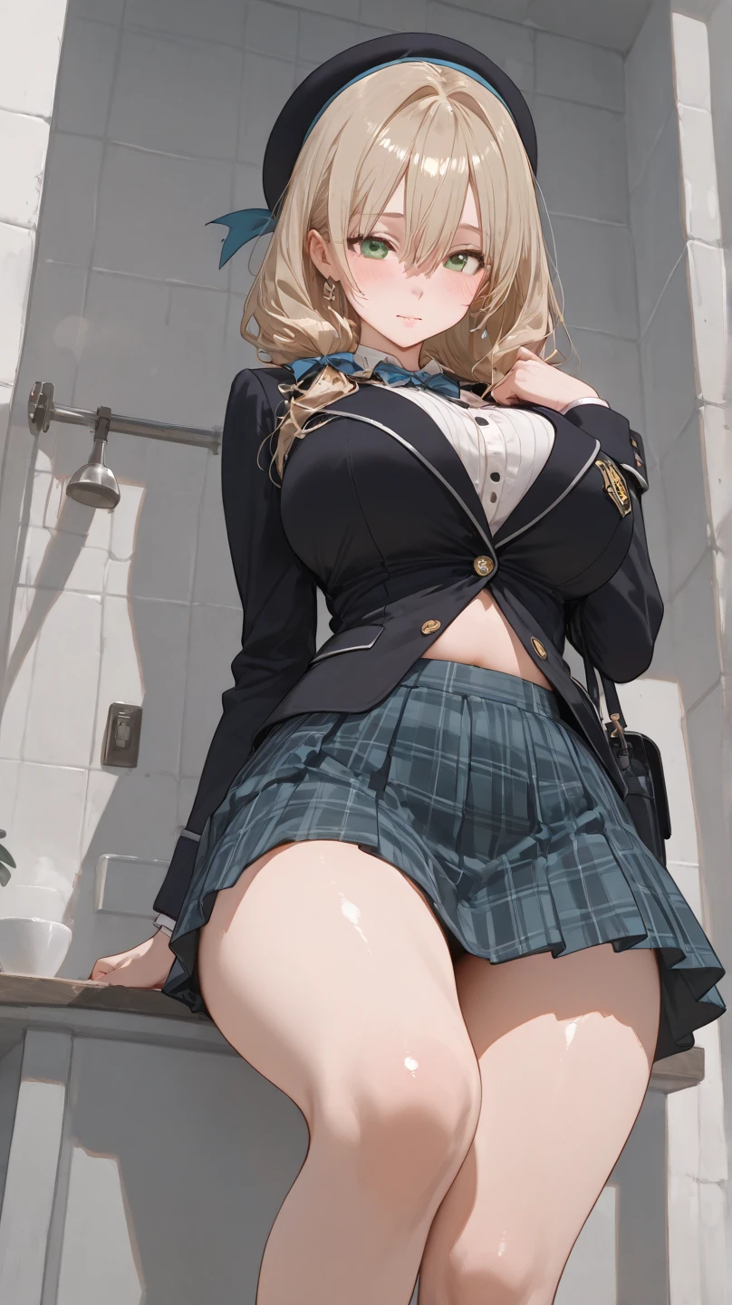 (((Lower Body、Shooting from below、Lace panties))、(((Accentuate the crotch、Shiny underwear)))、Highest quality, 8k, masterpiece :1.3)), whole body, Sharp focus :One Girl,Glowing Skin,SSexy pose,Highest quality,Tabletop,shape,Very delicate and beautiful,Hmph,8k壁紙,wonderful,In detail,Official Art,Very detailedなティッカーUnity 8k壁紙,Incredibly ridiculous,Large file size,Very detailedな,High resolution,Very detailed,Beautiful detailed,Realistic,X-ray,The queue is full,(((Uniform Blazer、mini skirt)))、(((Big Breasts、blonde)))、(((School、classroom)))、Stand upright、Cleavage , ((Long golden hair))、Uniform Blazer、exy pose、Hairstyle: Twin tails、both hands、