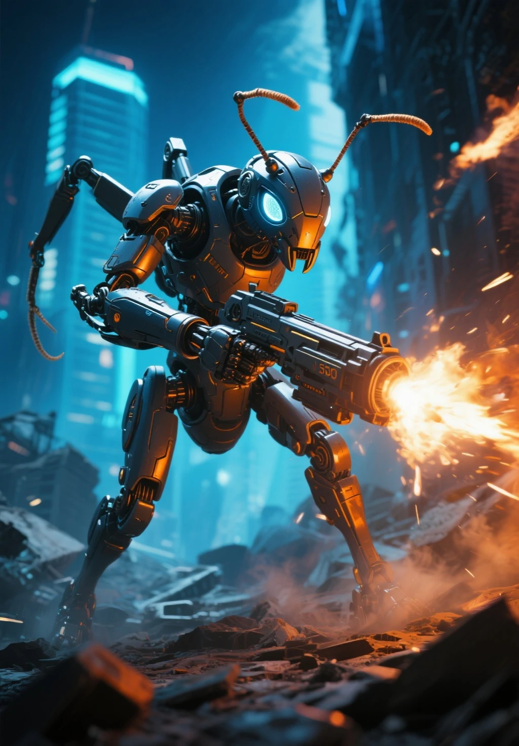 a cute kitten made out of metal, (cyborg:1.1), ([tail | detailed wire]:1.3), (intricate details), hdr, (intricate details, hyperdetailed:1.2), cinematic shot, vignette, centered