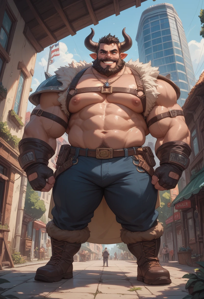burly virile bulky man, overmuscular and musclebound, bulging veiny muscles, broad shoulders, wide chest, overly thick arms and legs, thick body, a hulking figure with swelling muscles, a long bushy beard and a thick mustache, grey hair, a king sitting on his throne, high detail, medieval, realistic, detailed face, clear countenance