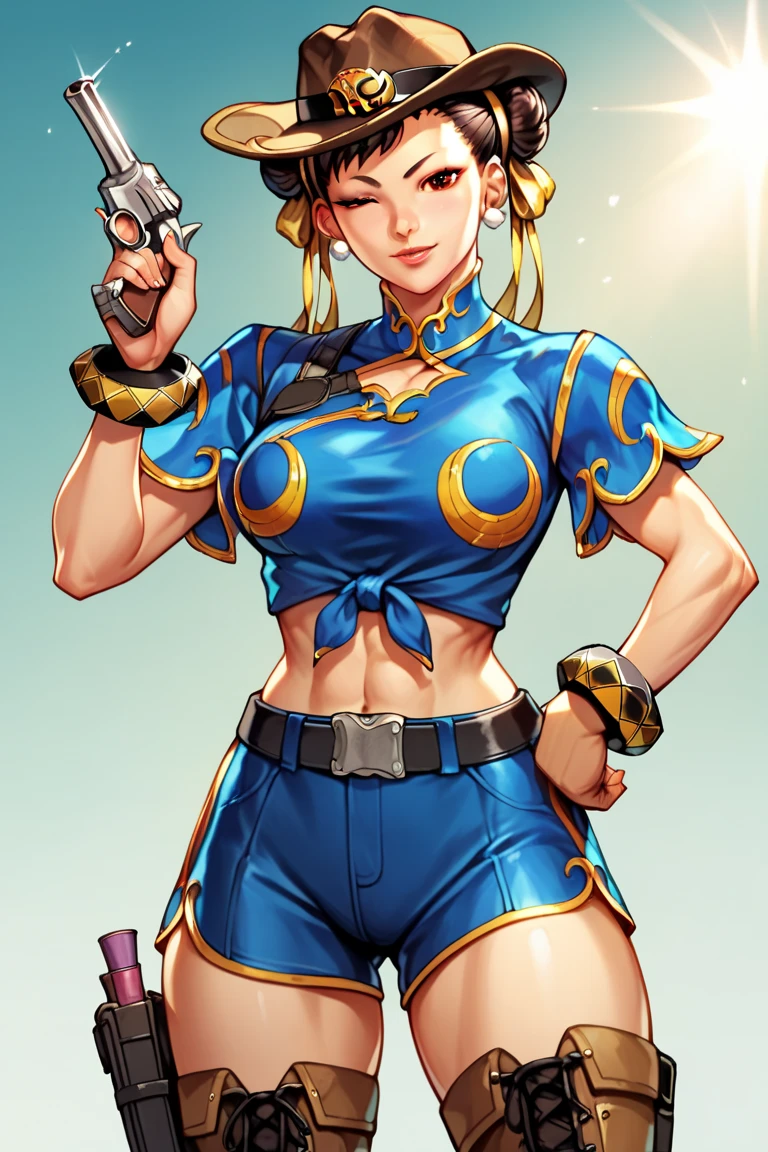 Create an illustration of the character Cami, do jogo Street Fighter, in a victory pose. The illustration should capture the character’s personality and unique style. Cami must be in a dynamic and confident pose, showing your strength and skill after a victory. Use visual elements that represent your characteristic movement, like his “Killer Bee Assault” scam, ou sua habilidade de levitar. Ademais, pay attention to the details of Cami&#39;s costume, like your hat, luvas e botas, to make the illustration even more faithful to the original character. Utilize cores vibrantes e contrastantes para destacar a energia e a intensidade da cena. The final illustration must convey the essence of the character Cami and celebrate her victory in the best Street Fighter style.