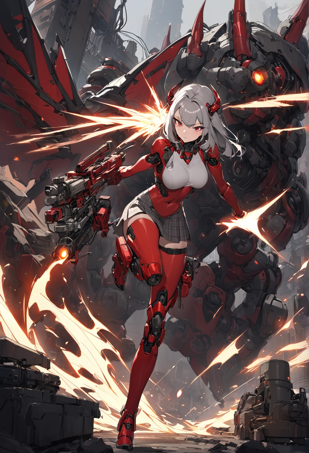1girl, torture_device, blood, crying, mecha_musume, glowing_eyes, light_particles, looking_at_viewer