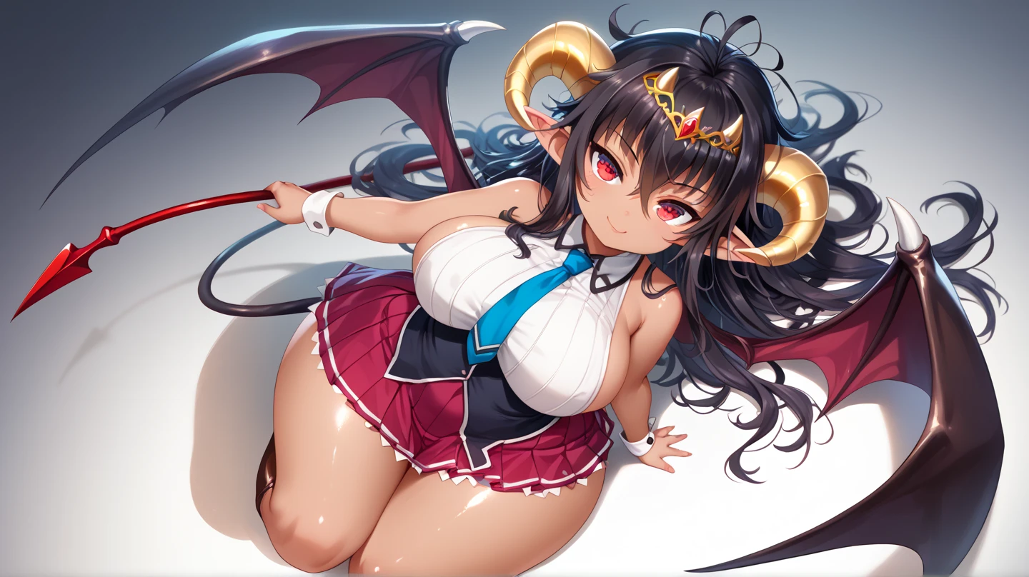 little witch girl,Devil Wings,redheadwear,Crop topping,huge tit,ears of elf,long leges,Blushing and shy