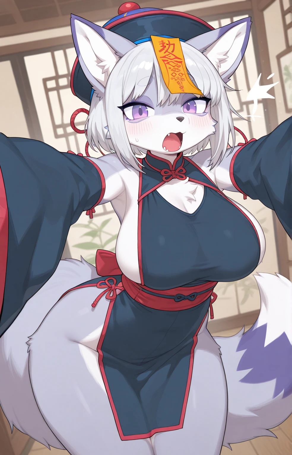 (masterpiece, high quality, 最high quality, High resolution, Detailed CG, Shadows in the movie, Movie Scenes, Beautiful attention to detail, Super Resolution, Depth of written boundary), Looking at the audience, Look down, (Blushing look on the cheeks:1.2), (Smiling expression:1.2), (Erotic expressions:1.0), blue eyes, Silver Hair, Gray Hair, short hair, Five Fingers, Good composition, Curvy, (yukata:1.0), (yukata:1.0), (Short-Skirt Kimono:1.2), (Short-Skirt yukata:1.0) (Camel Toe), Thick thighs, thick, Large Breasts, Huge breasts, Wet, Dark Background, Blur the background,