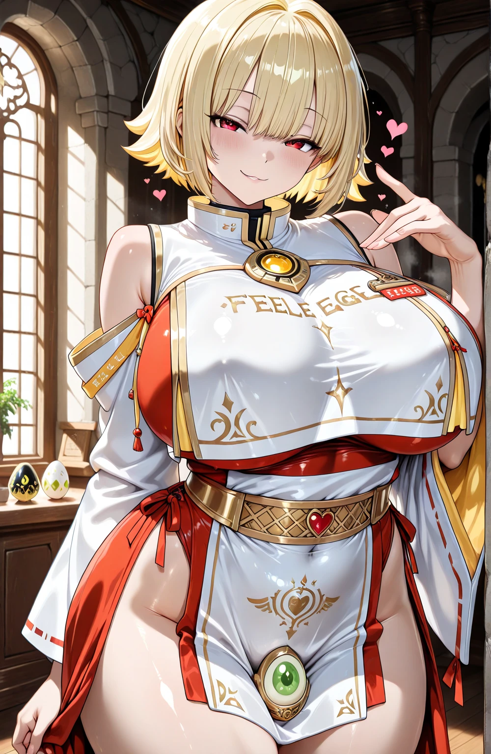 Close-up of a woman wearing a yellow dress, a human-like juicy peach, mighty plump female sorceress, close up character, succubus in tight kilt, ella, A female character, scales on her chest, fluffy orange skin, ornate bikini armor, Sexy pussy poses gestures, fluffy chest, Being coquettish。