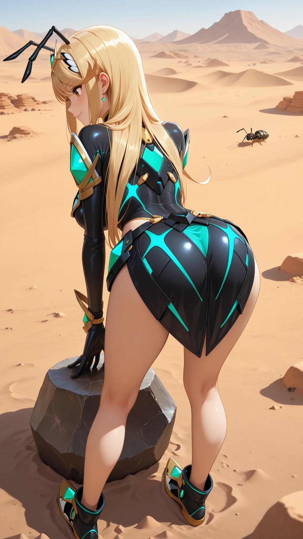 Personagen feminina, corpo inteiro, cor da pele rosa, alien characters, olhos verdes, cabelo longo, cabelo branco, franja, 8k, estilo anime, qualidade 8k, paisagem futurista, backview, armadura futurista, estilo cyberpunk, com uma espada, espada futurista