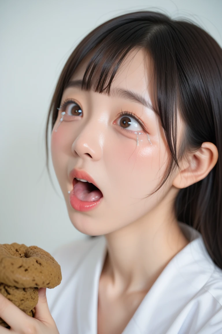 ((medium breasts⁩、15yo girl、small head))、(年轻)、(short wavy hair:1.2)、(Very detailed CG 8k wallpaper)、(extremely delicate and beautiful)、(​masterpiece)、(top-quality:1.0)、(超A high resolution:1.0)、perfect lightning bolt、 [Hi-Res]、ultra-detailliert、(Beautiful long hair)、Photorealsitic、Lifelike face、realisticeyes、Small eyes、))、(eye liner)、(mascara)、((A large amount of thick white liquid drips from the face))、(((Thick white liquid dripping from the face))))、A large amount of white thick liquid drips into the mouth、murky、、Sperm、A large amount of thick white liquid drips from the cheeks)、Face Zoom、Crying face、、I have my mouth wide open、a large amount of white liquid has accumulated in the mouth,、only face、a large amount of white thick liquid in the mouth,,,,,、showing a large amount of white thick liquid in the mouth,,,,、A large amount of white thick liquid is dripping from the mouth、Show the inside of the mouth、1 female、(20 Years Old Beautiful Korean Woman:1.1)、(Kpop Idol、Korean Mix)、(poneyTail+A dark-haired:1.2) reallistic:1.4)、only face、A dark-haired、Black,Black hair,Dark hair、pitch black、A large amount of white thick liquid drips from the lower lip to the chin