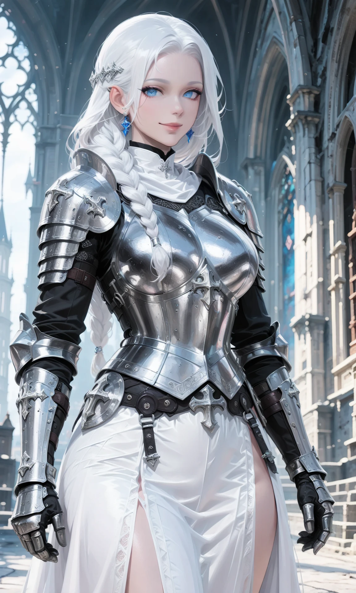 (8K, best quality:1.2), (masterpiece:1.37), (photo, photoPractical:1.37), (Ultra-high resolution),whole body,Depth of Field,The upper part of the armor has a deep V-neck slit that reveals the chest,Huge breasts,The lower part is a miniskirt-style skirt., Exposing golden thong,Full body, Walking posture, shot From Front, Slow Motion, Female paladin wearing the Full body, (Light silver armor:1.2),(Richly decorated armor), (Extremely detailed, bloom:1.5), (best quality, Alessandro Casagrande, Greg Rutkowski, Sally Mann, Concept Art, 4K), (simulation:1.2), (high sharpness), (Detailed student:1.1), detailed Face and eyes, masterpiece, best quality, (highly detailed photo:1.1), (Long blond hair, Ponytail,ecstatic:1.1), (Young woman:1.1), sharp, (perFect body:1.1), Practical, True Shadows, 3d, (Temple Background:1.2), (Michelangelo), photographed by Canan EOS R6, 135 mm, 1/1250s, F/2.8, ISO 400