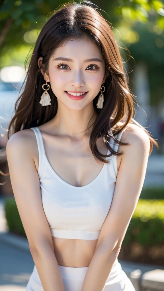 top-quality。８K-Picture。girl with。Perfect figure。Slim abs。Pink hair。pink bikinis。(Colossal tits；1.4)。Street。Pretty eyes。二重まぶた。Long wavy hair。Very delicately drawn face。Young gravure idols。Wild gaze。(Features of gravure idols、Colossal tits：1.4)。Indispensable items for idols、Smile on white teeth。