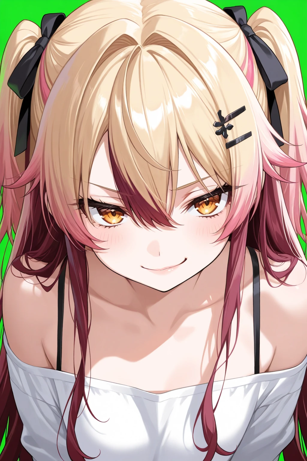 Ecchi、Ecchi、Ecchi、Pink eyes、a blond、Shoulder Dress、cute little、Transcendent Cute、Idol、sparkly eyes、veggies、Filled with summer vegetables。