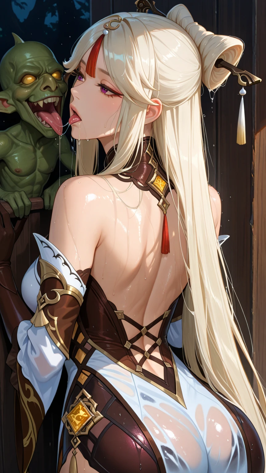 ((best quality)), ((masterpiece)), (detailed), 1girl, off-shoulder sweater, a fairy, various different types of insect wings, prominent collarbones, skinny arms, flat stomach, visible hip bones, long hair, red hair, white hair, blonde hair, dark hair, ponytail, thick ponytail, heavy ponytail, NSFW in the dungeon,Small space,Covered with tentacles, Tentacles around the body, many tentacles, captured by tentacles, Fine details,Tentacled,Tied with tentacles, drooling,Crying,Detailed body,Full limbs,NSFW