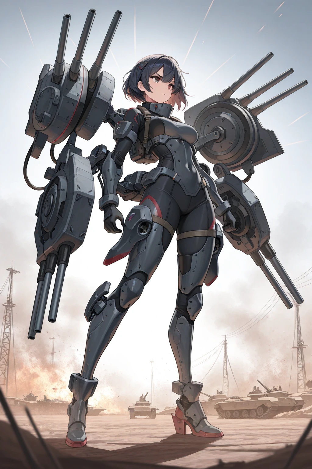 robot_playng baseball, mechanic bat, revolver,